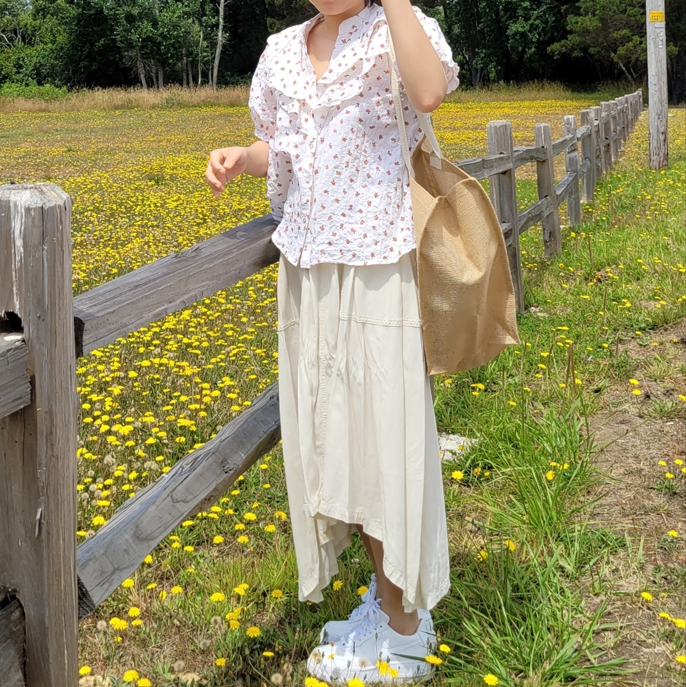 ZARA ruffled rustic shirt